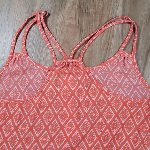 🔹️Pink Rose Orange Strappy Lightweight Tanktop Large - Picture 4 of 10